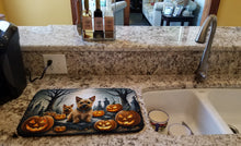 Load image into Gallery viewer, Norwich Terrier Spooky Halloween Dish Drying Mat