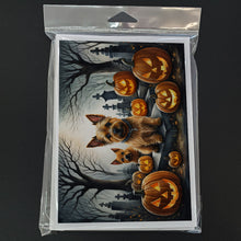 Load image into Gallery viewer, Norwich Terrier Spooky Halloween Greeting Cards -  Blank Note Cards – 8-Pack of Artist-Designed Cards with Envelopes