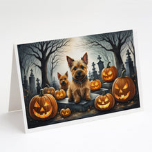 Load image into Gallery viewer, Norwich Terrier Spooky Halloween Greeting Cards -  Blank Note Cards – 8-Pack of Artist-Designed Cards with Envelopes