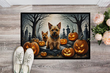 Load image into Gallery viewer, Norwich Terrier Spooky Halloween Doormat - 24x36 Decorative Floor Mat – Indoor/Outdoor Rug with Artistic Flair