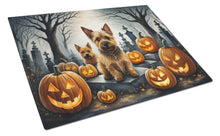 Load image into Gallery viewer, Norwich Terrier Spooky Halloween Glass Cutting Boards – Durable, Decorative Kitchen Art Large