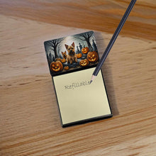 Load image into Gallery viewer, Norwich Terrier Spooky Halloween Sticky Note Holder- Refiilable Desk Accessory Note Pad