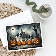 Load image into Gallery viewer, Saint Bernard Spooky Halloween Greeting Cards -  Blank Note Cards – 8-Pack of Artist-Designed Cards with Envelopes