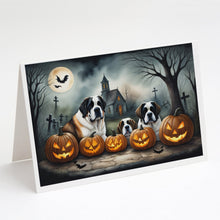 Load image into Gallery viewer, Saint Bernard Spooky Halloween Greeting Cards -  Blank Note Cards – 8-Pack of Artist-Designed Cards with Envelopes