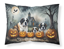 Load image into Gallery viewer, Saint Bernard Spooky Halloween Fabric Standard Pillowcase – Artistic Decorative Front, White Back
