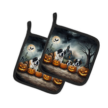 Load image into Gallery viewer, Saint Bernard Spooky Halloween Pot Holders - Set of 2 Decorative Kitchen Helpers | Made in the USA