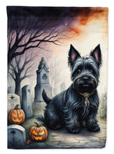 Load image into Gallery viewer, Scottish Terrier Spooky Halloween Garden Flag – Dog in Cemetery Scene