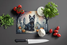 Load image into Gallery viewer, Scottish Terrier Spooky Halloween Glass Cutting Boards – Durable, Decorative Kitchen Art Large