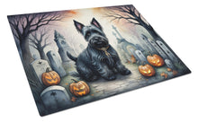 Load image into Gallery viewer, Scottish Terrier Spooky Halloween Glass Cutting Boards – Durable, Decorative Kitchen Art Large