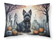 Load image into Gallery viewer, Scottish Terrier Spooky Halloween Fabric Standard Pillowcase – Artistic Decorative Front, White Back