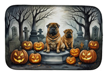 Load image into Gallery viewer, Shar Pei Spooky Halloween Dish Drying Mat