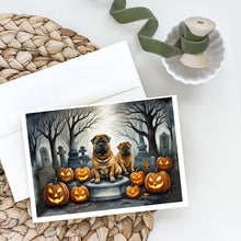 Load image into Gallery viewer, Shar Pei Spooky Halloween Greeting Cards -  Blank Note Cards – 8-Pack of Artist-Designed Cards with Envelopes