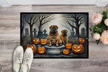 Load image into Gallery viewer, Shar Pei Spooky Halloween Doormat -  18x27 Decorative Floor Mat – Indoor/Outdoor Rug