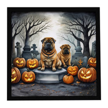 Load image into Gallery viewer, Shar Pei Spooky Halloween Framed Metal Print