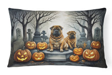 Load image into Gallery viewer, Shar Pei Spooky Halloween Fabric Decorative Pillow