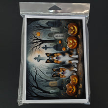 Load image into Gallery viewer, Sheltie Spooky Halloween Greeting Cards -  Blank Note Cards – 8-Pack of Artist-Designed Cards with Envelopes