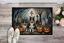 Load image into Gallery viewer, Sheltie Spooky Halloween Doormat - 24x36 Decorative Floor Mat – Indoor/Outdoor Rug with Artistic Flair