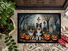 Load image into Gallery viewer, Sheltie Spooky Halloween Doormat -  18x27 Decorative Floor Mat – Indoor/Outdoor Rug