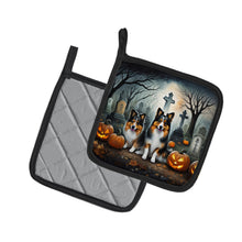 Load image into Gallery viewer, Sheltie Spooky Halloween Pot Holders - Set of 2 Decorative Kitchen Helpers | Made in the USA