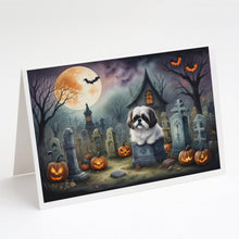 Load image into Gallery viewer, Shih Tzu Spooky Halloween Greeting Cards -  Blank Note Cards – 8-Pack of Artist-Designed Cards with Envelopes