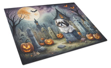 Load image into Gallery viewer, Shih Tzu Spooky Halloween Glass Cutting Boards – Durable, Decorative Kitchen Art Large
