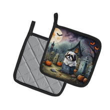 Load image into Gallery viewer, Shih Tzu Spooky Halloween Pot Holders - Set of 2 Decorative Kitchen Helpers | Made in the USA