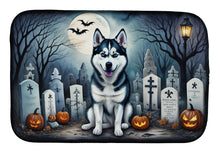 Load image into Gallery viewer, Siberian Husky Spooky Halloween Dish Drying Mat