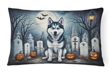 Load image into Gallery viewer, Siberian Husky Spooky Halloween Fabric Decorative Pillow