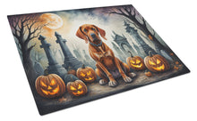 Load image into Gallery viewer, Vizsla Spooky Halloween Glass Cutting Boards – Durable, Decorative Kitchen Art Large
