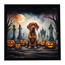 Load image into Gallery viewer, Vizsla Spooky Halloween Framed Metal Print