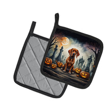 Load image into Gallery viewer, Vizsla Spooky Halloween Pot Holders - Set of 2 Decorative Kitchen Helpers | Made in the USA
