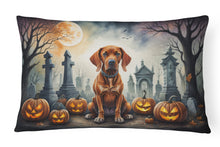 Load image into Gallery viewer, Vizsla Spooky Halloween Fabric Decorative Pillow