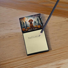Load image into Gallery viewer, Vizsla Spooky Halloween Sticky Note Holder- Refiilable Desk Accessory Note Pad