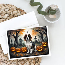 Load image into Gallery viewer, Welsh Springer Spaniel Spooky Halloween Greeting Cards -  Blank Note Cards – 8-Pack of Artist-Designed Cards with Envelopes