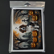 Load image into Gallery viewer, Welsh Springer Spaniel Spooky Halloween Greeting Cards -  Blank Note Cards – 8-Pack of Artist-Designed Cards with Envelopes