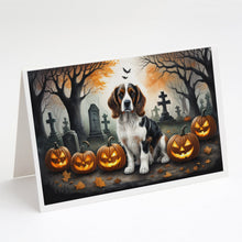 Load image into Gallery viewer, Welsh Springer Spaniel Spooky Halloween Greeting Cards -  Blank Note Cards – 8-Pack of Artist-Designed Cards with Envelopes