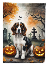 Load image into Gallery viewer, Welsh Springer Spaniel Spooky Halloween Garden Flag – Dog in Cemetery Scene