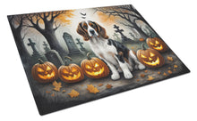 Load image into Gallery viewer, Welsh Springer Spaniel Spooky Halloween Glass Cutting Boards – Durable, Decorative Kitchen Art Large