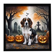 Load image into Gallery viewer, Welsh Springer Spaniel Spooky Halloween Framed Metal Print