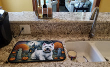 Load image into Gallery viewer, Westie Spooky Halloween Dish Drying Mat