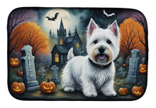 Load image into Gallery viewer, Westie Spooky Halloween Dish Drying Mat