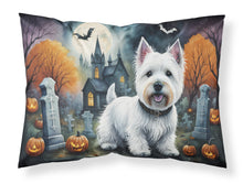 Load image into Gallery viewer, Westie Spooky Halloween Fabric Standard Pillowcase – Artistic Decorative Front, White Back