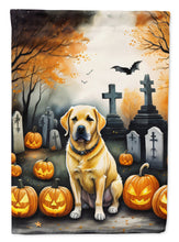 Load image into Gallery viewer, Yellow Labrador Retriever Spooky Halloween House Flag