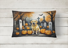 Load image into Gallery viewer, Yellow Labrador Retriever Spooky Halloween Fabric Decorative Pillow