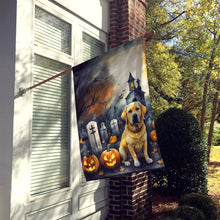 Load image into Gallery viewer, Yellow Labrador Retriever Spooky Halloween House Flag