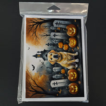 Load image into Gallery viewer, Yellow Labrador Retriever Spooky Halloween Greeting Cards -  Blank Note Cards – 8-Pack of Artist-Designed Cards with Envelopes