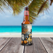 Load image into Gallery viewer, Yellow Labrador Retriever Spooky Halloween Slim Can Huggers – Fun, Functional Drink Coolers for Every Occasion