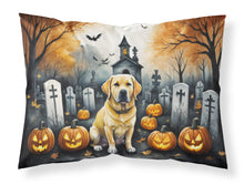 Load image into Gallery viewer, Yellow Labrador Retriever Spooky Halloween Fabric Standard Pillowcase – Artistic Decorative Front, White Back