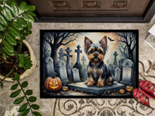 Load image into Gallery viewer, Yorkshire Terrier Spooky Halloween Doormat -  18x27 Decorative Floor Mat – Indoor/Outdoor Rug