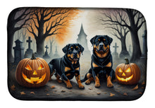 Load image into Gallery viewer, Rottweiler Spooky Halloween Dish Drying Mat